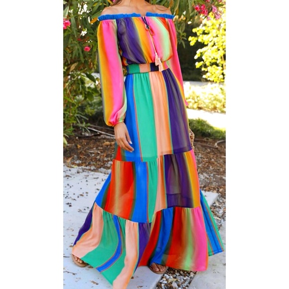Rainbow Maxi Dress - Picture 1 of 3